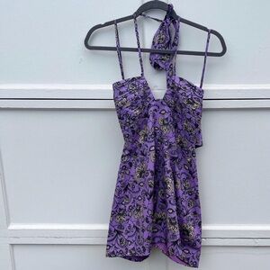 Karina Grimaldi Charlie romper purple floral romper new with tags size medium
